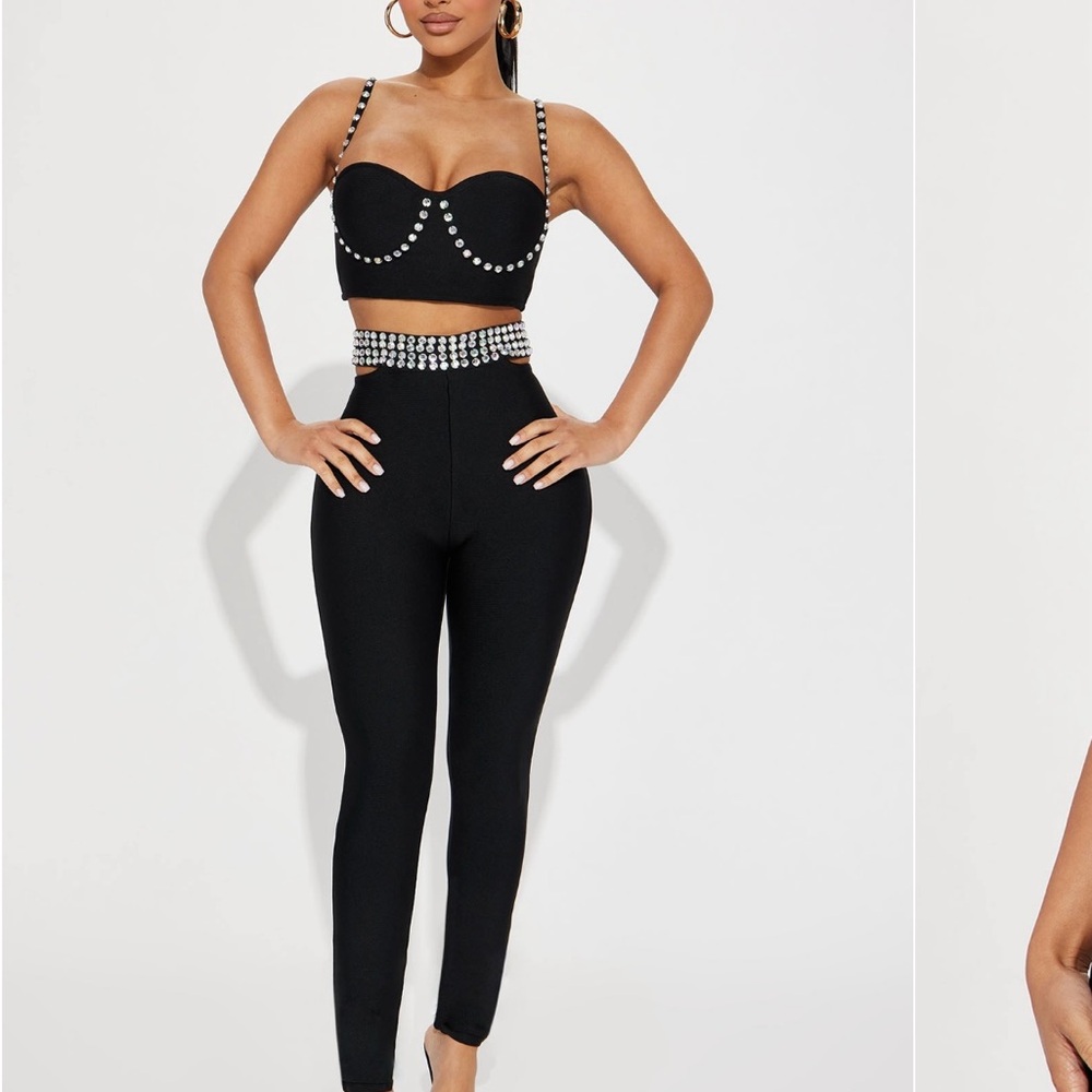 Black Embellished Women's Jumpsuit
